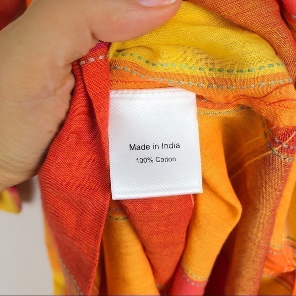 Belize orange yellow plaid boho dress - Picture 10 of 10